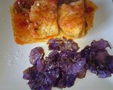 Foto del paso 1 de la receta Bacalao a la vizcaina con chips moradas