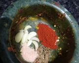 A picture of step 1 of Cheesy spring onion sev sabji.