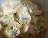 A picture of step 1 of Methi chicken.