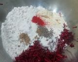 A picture of step 6 of Beetroot puri with white chana.