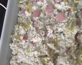 Rakott sárgabab virslivel recept fázis 2 fotója