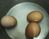 A picture of step 1 of Boiled eggs with kachumbari.