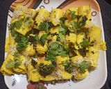 A picture of step 8 of Khandvi.