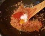 A picture of step 3 of Mutton kheema Kothu Curry Masala.