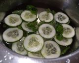 A picture of step 1 of Cucumber & Mint mocktail.
