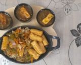 A picture of step 3 of Sizzling chilli paneer with fried rice.