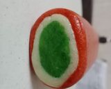 A picture of step 5 of Tricolor rolls.