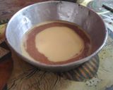 A picture of step 3 of Zebra cake.