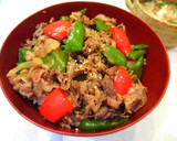 A picture of step 8 of Quick Side Dish: Sweet and Savory Stir-Fried Beef and Bell Peppers.