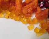 A picture of step 2 of Rainbow fruit salad with honey.