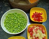 A picture of step 1 of Aloo Gajar Matar.