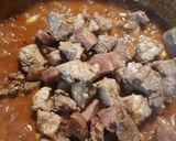 A picture of step 5 of Pork Paprikash.