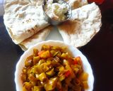 A picture of step 4 of Mogri ki subji.