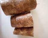 A picture of step 1 of Cassava masala.
