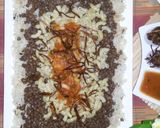 A picture of step 20 of Kushari (Egyptian khitchri).