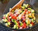 A picture of step 5 of Vegetable-Packed Orzo Pasta Salad.