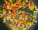 A picture of step 4 of Kiddies meal.. veg fish sauce and boiled rice.