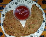 A picture of step 6 of Vegetable Wheat cheela.