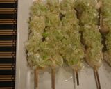 A picture of step 5 of Grilled Chicken Skewers with Savory Scallion, Salt, and Sansho Sauce.