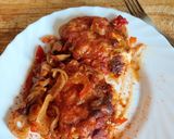 A picture of step 5 of My tray baked chicken fajita dinner.