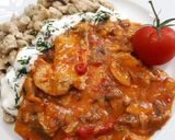 Bakonyi borda, kapros- túrós galuskával recept fázis 7 fotója