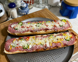 A picture of step 1 of Pizza Toast.