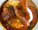 A picture of step 3 of Buka stew, Gbegiri, and Ewedu.