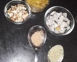 A picture of step 1 of Bihur guror nariyal pitha.