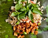 Foto langkah ke 4 dari resep Nasi Bakar Ikan Teri Orek Tempe.