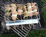 A picture of step 4 of Grilled Yakitori & Tsukune Over Charcoal at Camp.
