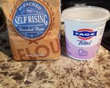 A picture of step 1 of Yogurt Crust Pizzas.