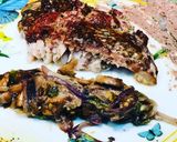 Foto del paso 5 de la receta: Robalo a la Crema Kalamata y Romero, acompañado de Champiñones y Cebolla Roja. De Entrada: Coles Br