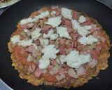 Foto del paso 5 de la receta: "Pizza"🍕de plátano🍌🥓🍗pintón🍕🧀🍅sin horno