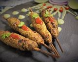 A picture of step 4 of Grilled Mutton Seekh Kebab.