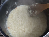 Risotto de champiñones y pimentón rojo
