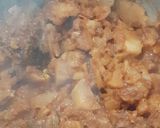 A picture of step 2 of Gobhi Gosht cauliflower meat.