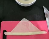 Foto langkah ke 3 dari resep Kulit Lumpia isi Keju Mozarella toping pasta greentea & vanilla.