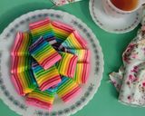 Foto langkah ke 11 dari resep Kue Lapis Pepe Rainbow.