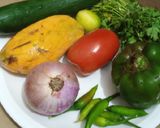 A picture of step 1 of Mango salsa.