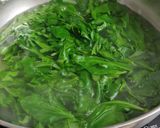A picture of step 2 of Palak paneer.