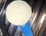 A picture of step 1 of Garri with milk and peanuts.