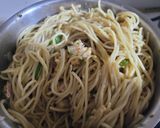 Foto del paso 3 de la receta: Espaguetis con langosta salteada y jamón pierna