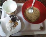 A picture of step 2 of Walnut and dates halwa.