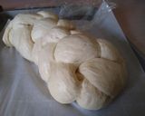 A picture of step 5 of Vegan Sourdough Challah.