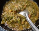 A picture of step 7 of Brinjal cluster beans bhaji.