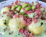 Foto del paso 6 de la receta: Gnocchi relleno de queso, con jamón y salsa edamame