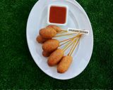 A picture of step 7 of Mini corndogs(spiced).