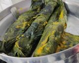 A picture of step 2 of Stir Fry Alu vadi(Arbi leaves,Patra).
