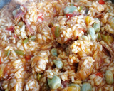 Foto del paso 8 de la receta: Arroz con longaniza, jamón y habas