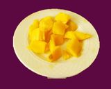 A picture of step 1 of Sweet Pachadi with ripe mango and jaggery.